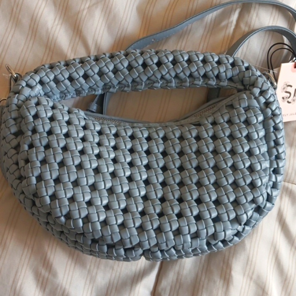 Stylish Blue Woven Women's Bag
